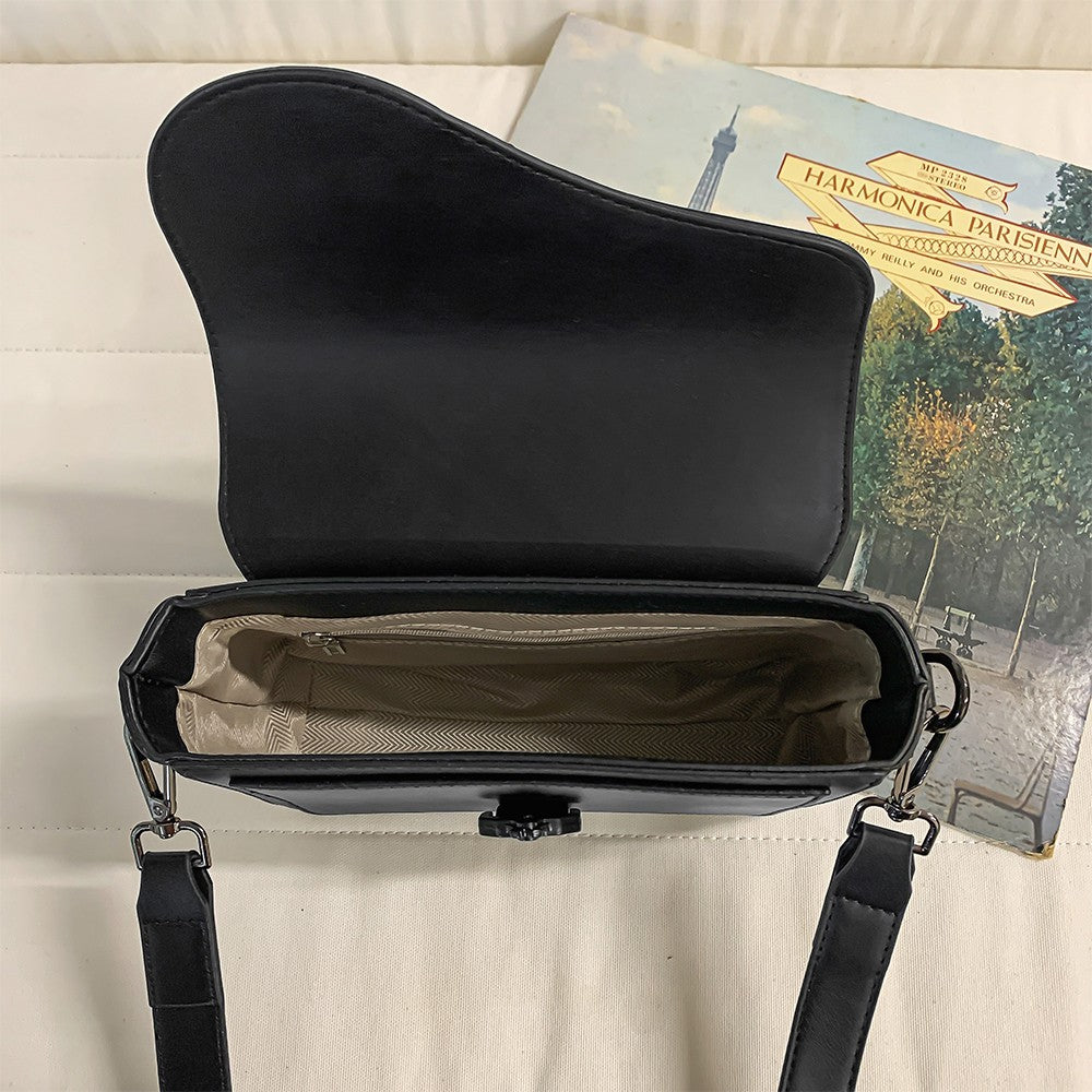 Single Shoulder Bag, Men's Genuine Cowhide Leather, Niche Design, Casual Crossbody Bag, Trendy Texture, Small Square Bag