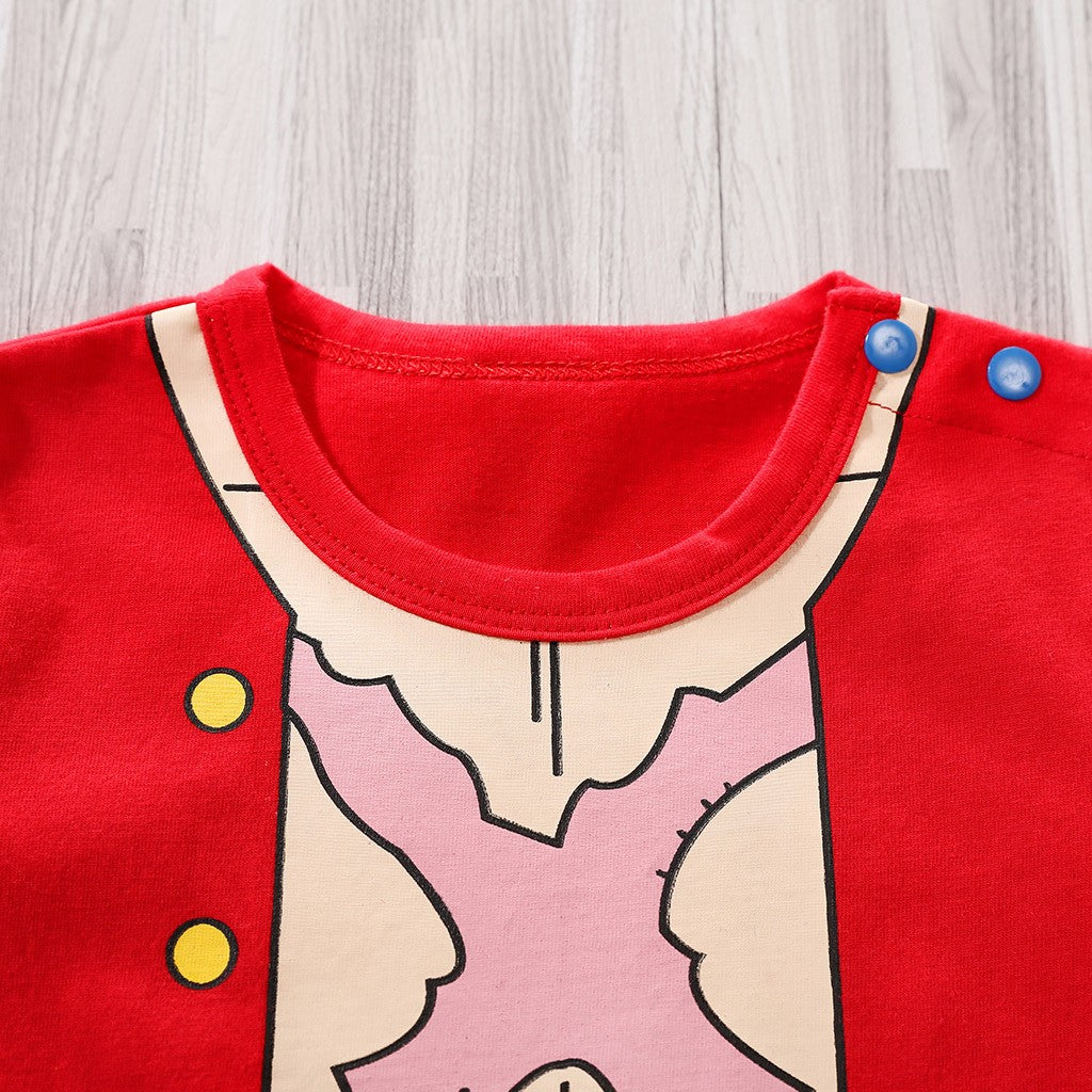 Newborn Clothing Handsome Anime Role Play Cotton Comfortable And Soft Summer Boys And Girls 0-18m Short Sleeved Baby Bodysuit