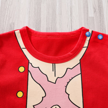Newborn Clothing Handsome Anime Role Play Cotton Comfortable And Soft Summer Boys And Girls 0-18m Short Sleeved Baby Bodysuit
