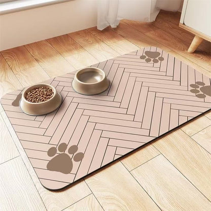Tapete para Alimentação de Inverno - Jogo Americano Absorvente para Cães e Gatos com Parte Traseira Emborrachada Impermeável e Secagem Rápida