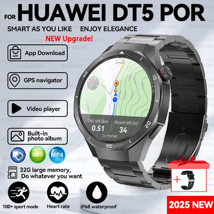2025 New For HUAWEI GT 5 Pro 32Gb Memory SmartWatch AGPS Beidou Navigation Sapphire Screen HD Video Bluetooth Call SmartBracelet
