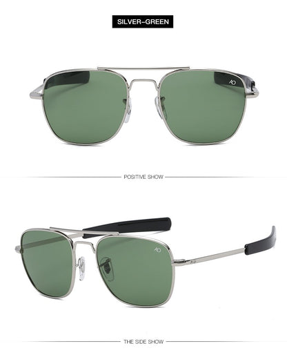 Fashion Aviation Sunglasses Men Luxury Brand Designer Square Sun Glasses for Male American Army Military Oculos