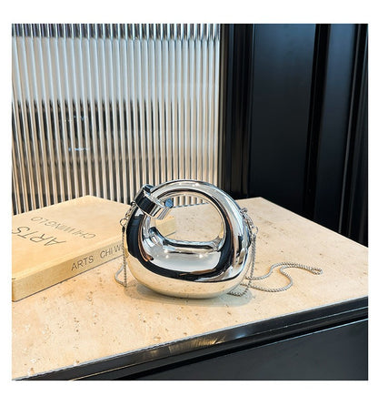 Fashion Crescent Mini Acrylic Chain Evening Bag for Women, Shoulder and Crossbody Bag