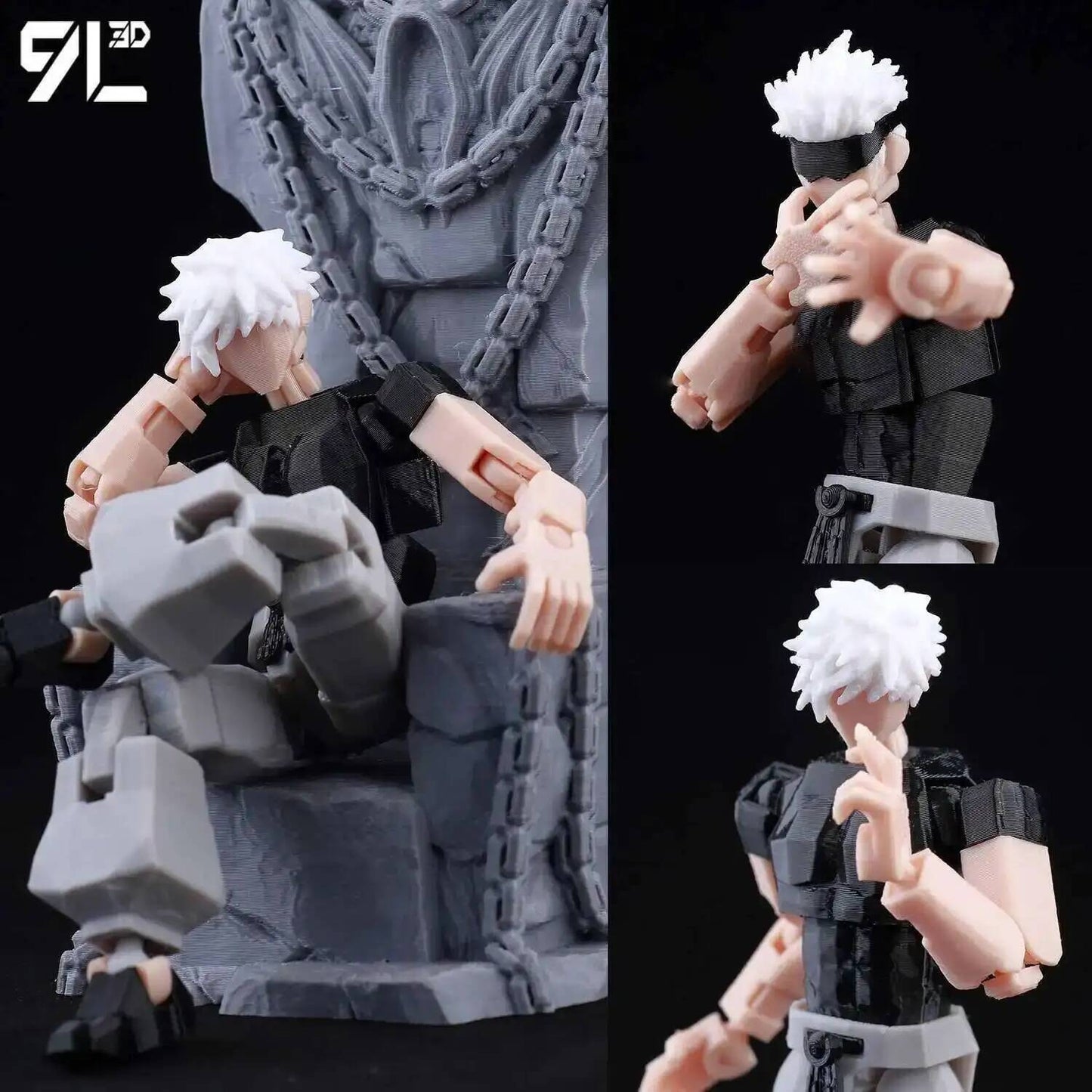 9L3D Anime Impresso Jujutsu Kaisen Sukuna Yuji Yuta Satoru Gojo Bonecos Sorte Dummy 13 Articulados para Modelagem Brinquedos Manequins