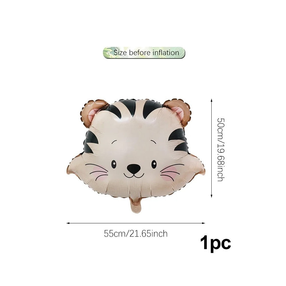 1/5pcs Animal Head Balloon Lion Monkey Tiger Zebra Giraffe Perfect for Birthday Party Decoration, Jungle Party Decoration