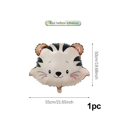 1/5pcs Animal Head Balloon Lion Monkey Tiger Zebra Giraffe Perfect for Birthday Party Decoration, Jungle Party Decoration