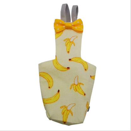 Fralda para Papagaio com Gravata Borboleta, Adorável, Colorida, Estampa de Frutas e Floral para Calopsitas, Pombos, Pássaros de Estimação Pequenos, Médios e Grandes, Roupa de Voo Lavável