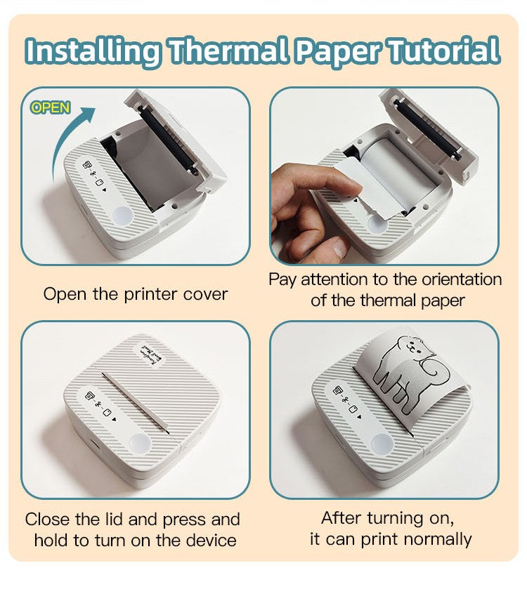DOLEWA B3 Portable Mini Printers Wireless Bluetooth Inkless Sticker Maker Printer Tag Price Machine for Office School Kitchen