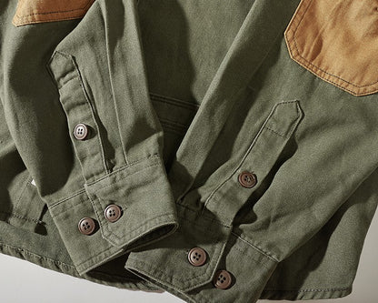 Long Sleeve Tactical Shirts Men  Patch Cargo Shirt Cotton American Casual Vintage Tooling Jacket Outdoor Workwear Blusas