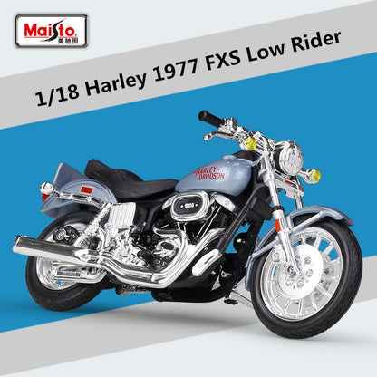 Maisto 1:18 Harley 1977 FXS Low Rider Liga de Motocicleta Modelo Diecast Metal Brinquedo Motocicleta Modelo Simulação Coleção Presente Infantil