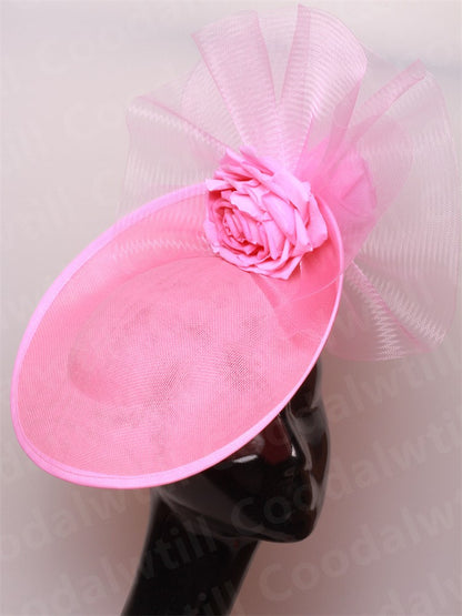 Fascinator Feminino Azul Marinho Chic Chapéu Elegante para Royal Ascot Millinery Noiva Casamento Coquetel Acessórios de Cabelo Véus e Acessórios para Cabeça