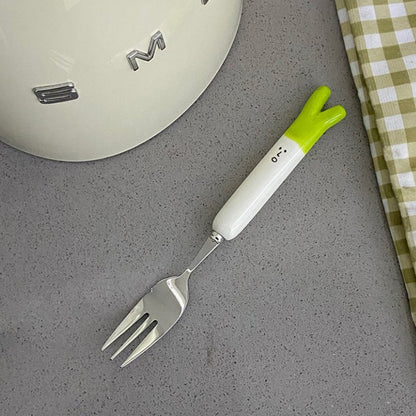 Cutlery Cartoon Onion Spoon Fork Chopsticks Sets Portable Lunch Tableware Stainless Steel Travel Dinnerware Kitchen Accessories