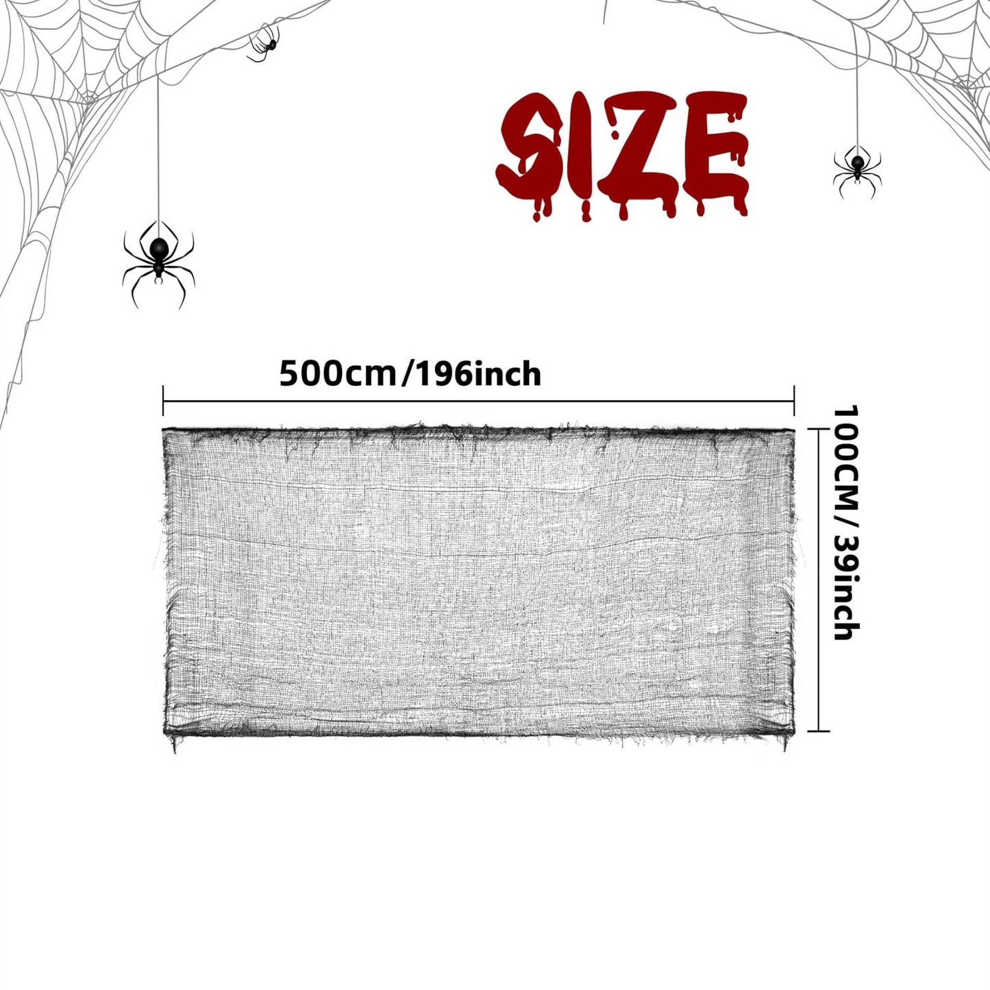 1x5M Creepy Cloth Scary Halloween Gauze Cloth Halloween Party Supplies Outdoor Home Wall Decor for Yard Garden Haunt House Bar