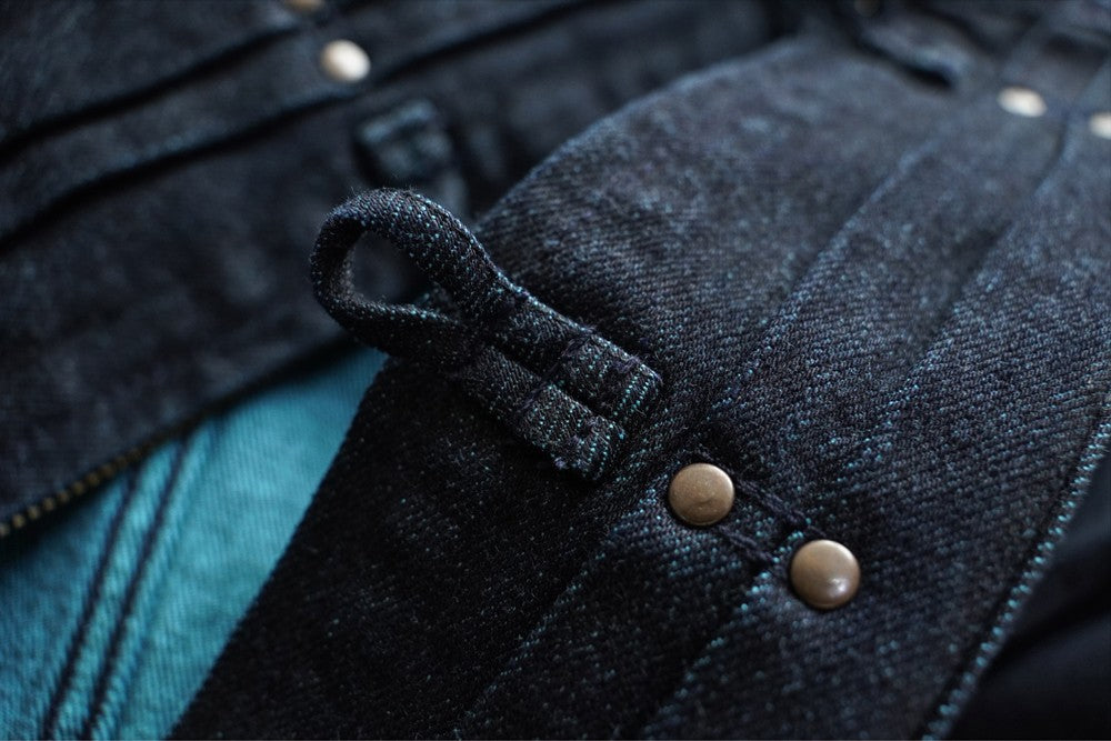 Sauce Zhan Mens Jacket Indigo Selvedge Denim Jacket Jean Jacket Men Vintage Chinese Style Knot Button Loose Fit