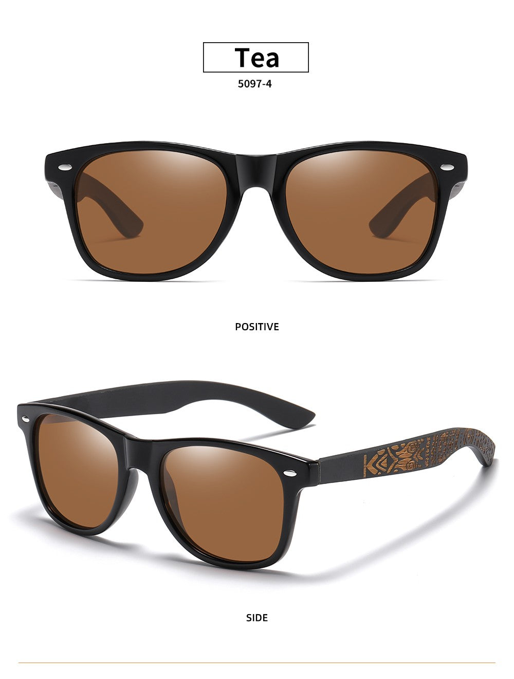 Óculos de Sol Masculinos e Femininos Polarizados de Bambu Madeira GM S5097 Oval