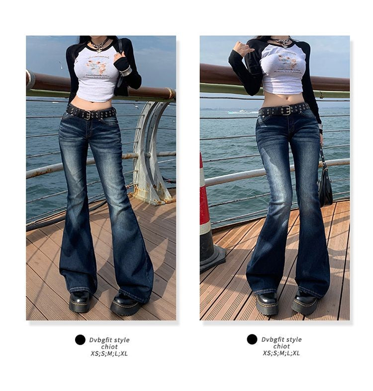 High Waist Jeans Womens Fashion Personality Slim Fit Retro Bell Bottoms Trousers Autumn Winter Jeans Women's Pants Women Pants