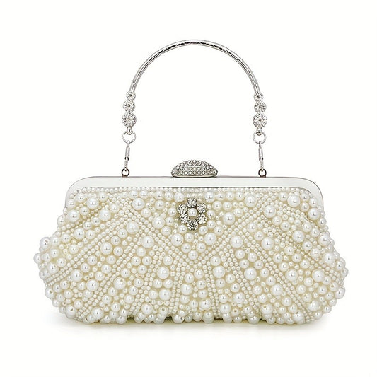 New handcrafted beaded shell pearl evening bag elegant socialite's handbag for outings gatherings and parties fashionable sin