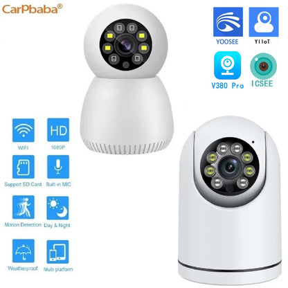 CARPBABA WIFI IP Camera 2MP YOOSEE ICSEE V380Pro YIIOT Surveillance Color Night Vision Security Protection Wireless Smart Home