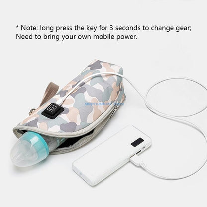 K9FF Adjustable Temperature Control Breast Milk Heater Bag Portable USB Baby Bottle Warmer 5V 2A Heating Travel Milk Warmer