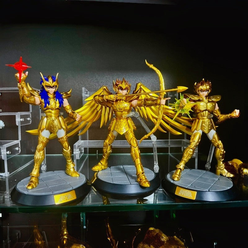 Genuine Blokees Saint Seiya Champion Boneco de Ação Aiolos Touro Aldebaran Pégaso Mu Aiolia Milo Brinquedos Kits de Montagem Presentes