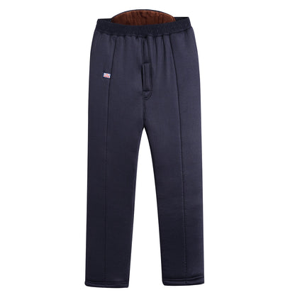 Men's Winter Thiened Fce Lined Camel down Cotton Pants ly Warm Trousers Large Size Dad Clothes Inner Wear Long Trou...