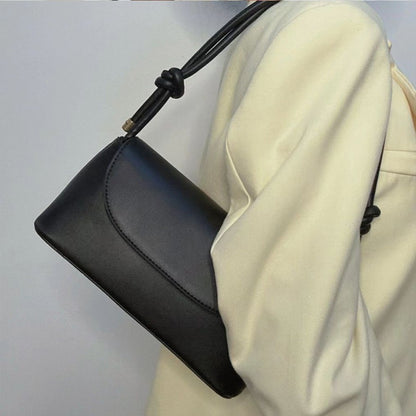 Lady Fashion Simple French one-shoulder Crossbody solid color fashion Underarm Pu Leather small square bag