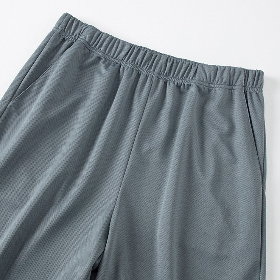 2-Piece Men's Summer Quick drying Sports Suit Loose And Breathable Short Sleeved T-shirt Running And Fitness Black Pocket Shorts