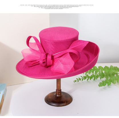 Fashion Luxury Feather Tea Party Church Photography Hat Elegant Flower Female Wide Brim Banquet Fascinator Wedding Formal Hats