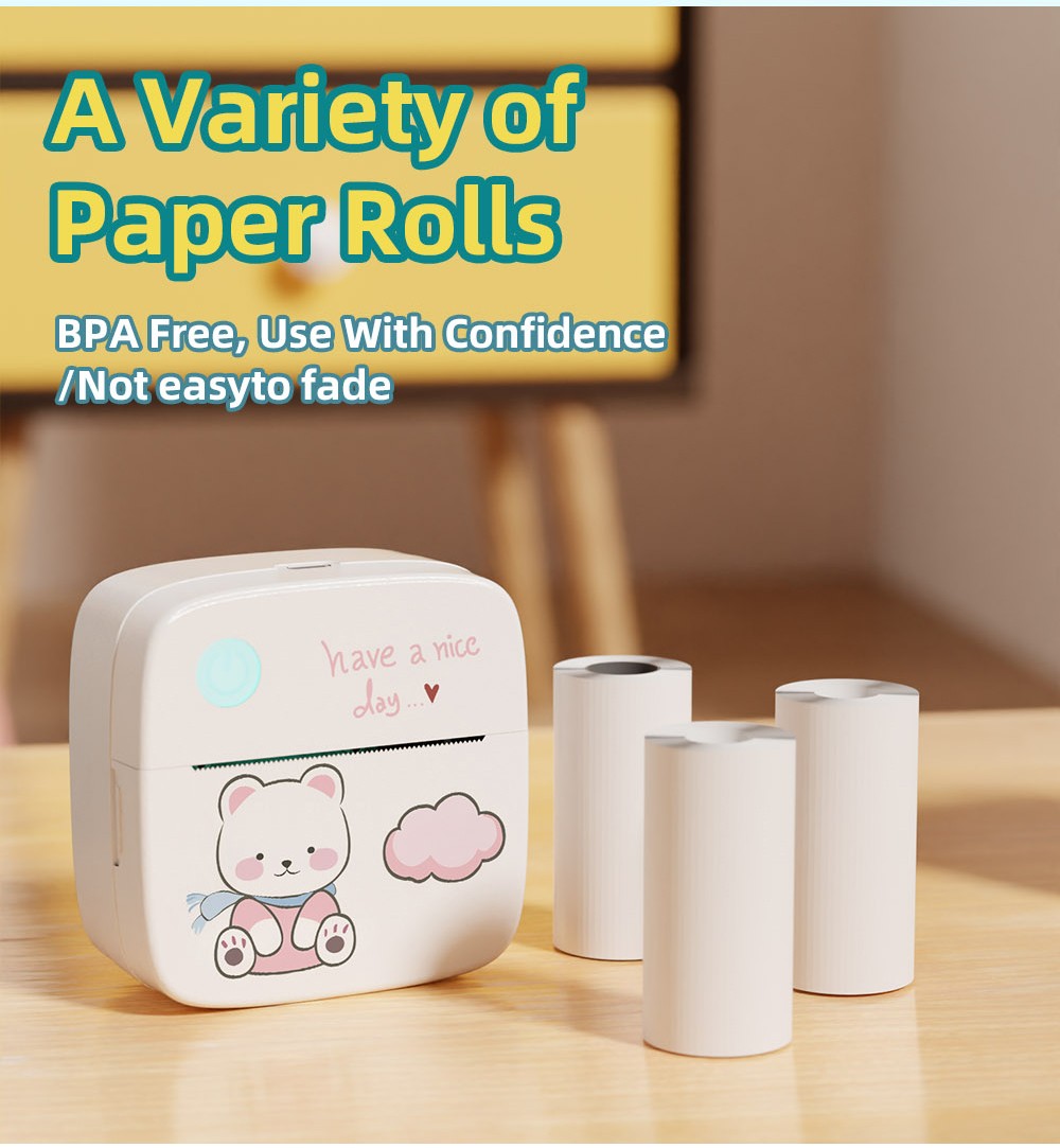 1200mAh Mini Printers Wireless Bluetooth Label Maker Printer 57mm Thermal Stickers Printer For School Home Text Photo Printing