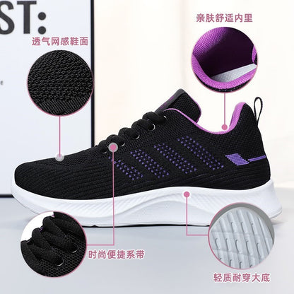 Litfun Women's Casual Sports Shoes Fashion Female Soft Bottom Sneakers Breathable Mesh Running Shoes Leisure Light Flats Shoes