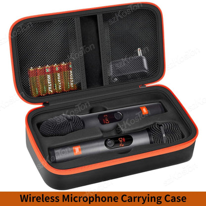 Estojo de Microfone Sem Fio para Sistema de Microfone Duplo Sem Fio JBL Estojo de Viagem Universal para Microfone Duplo Portátil para Cantar Karaokê