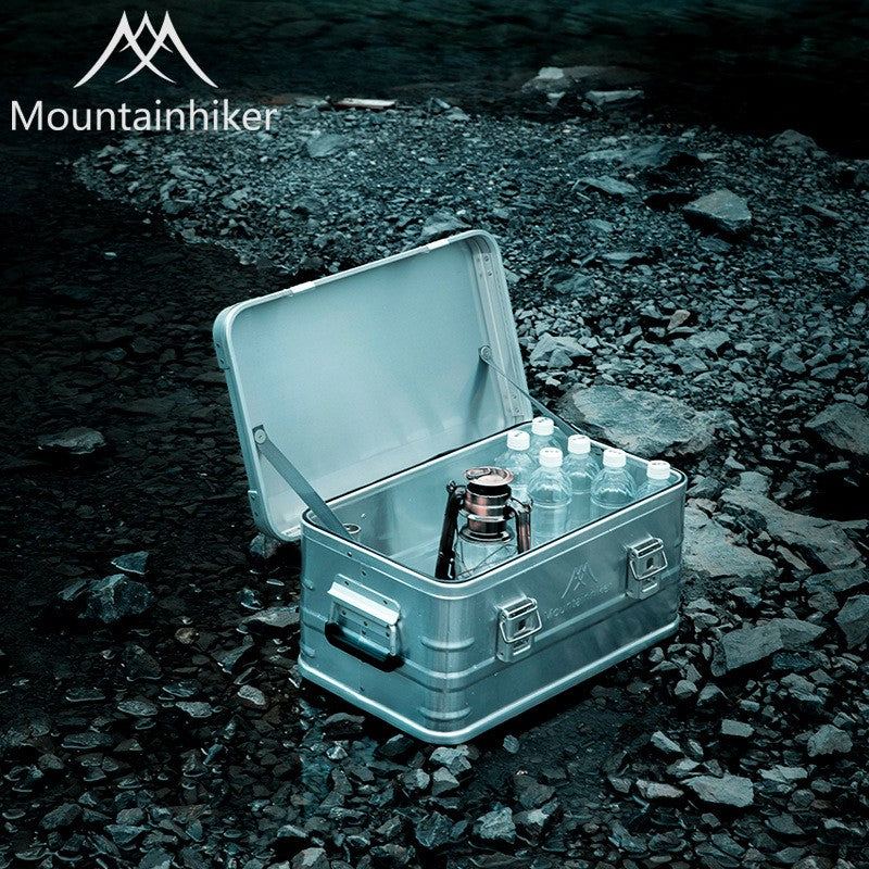 MOUNTAINHIKER Outdoor Storage Box Camping Picnic Travel Aluminum Alloy Large Capacity Box Silver Storage Bag 30-80L