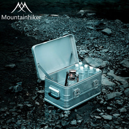 MOUNTAINHIKER Outdoor Storage Box Camping Picnic Travel Aluminum Alloy Large Capacity Box Silver Storage Bag 30-80L