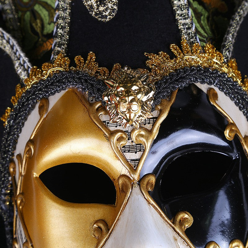 New Clown Mask Adult Masquerade Venice Retro Purple Masks Full Face Cosplay Scary Halloween Witch Mask Props Women Men