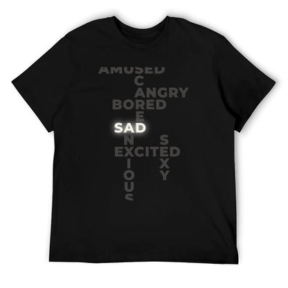 “Sad” - Giggles’ Mood Shirt (Black) - Westworld Season 3 T-Shirt t shirt man plain cotton t shirts man 100% T-Shirt