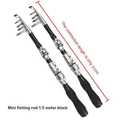 1~2.3m Telescopic Mini Fishing Rods Super Hard Carbon Steel Rivers Lakes Fishing Rod Portable Sea Pole Fishing Good Accessories