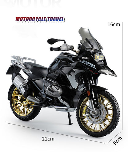 1:10 R1250GS Adventure Moto de Liga Leve Die Cast Modelo de Veículo Coleção Som e Luz Off Road Motocicleta Brinquedos Carro