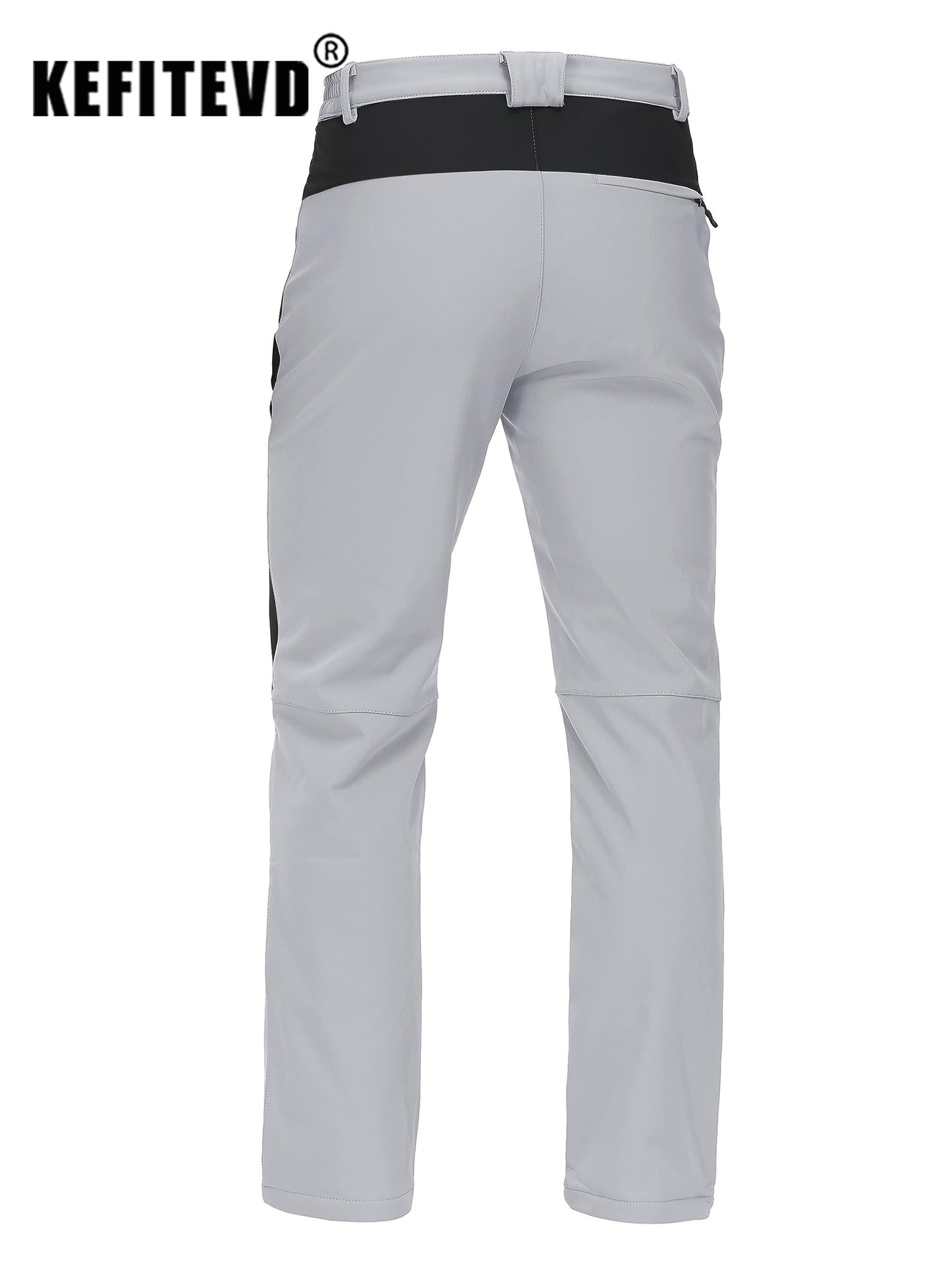KEFITEVD Men's Winter Warm Snow Skiing Pants Waterproof Windproof Hunting Hiking Pants Trousers Outdoor Fleece Soft Shell Pants