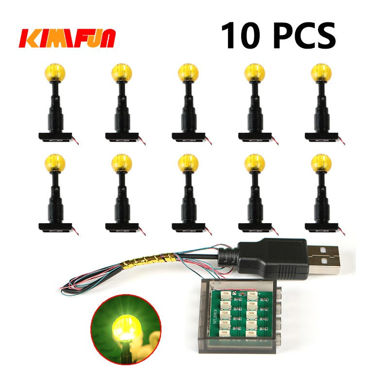 10PCS 0.8mm Pino RGB LED Blocos de Montar USB Lâmpada DIY Luz de Rua Cidade Decoração Elétrica 1X1 Tijolo Compatível com Todas as Marcas