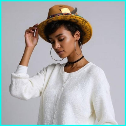 Friendly Cotton Blend Western styles Hat Braided Band Decoration Unisex