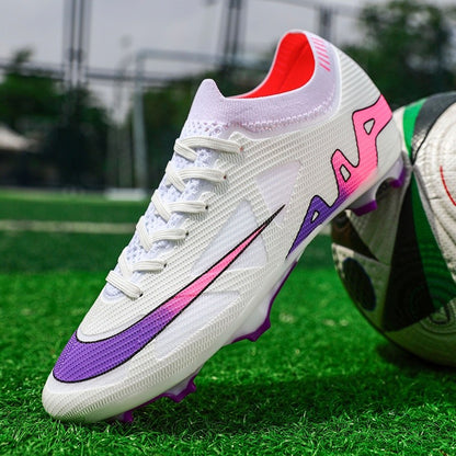 New Men Football Boots Long Spikes Ultralight Grass Cleats Match Indoor Breathable Soccer Shoes Sneakers Training Drop Shipping