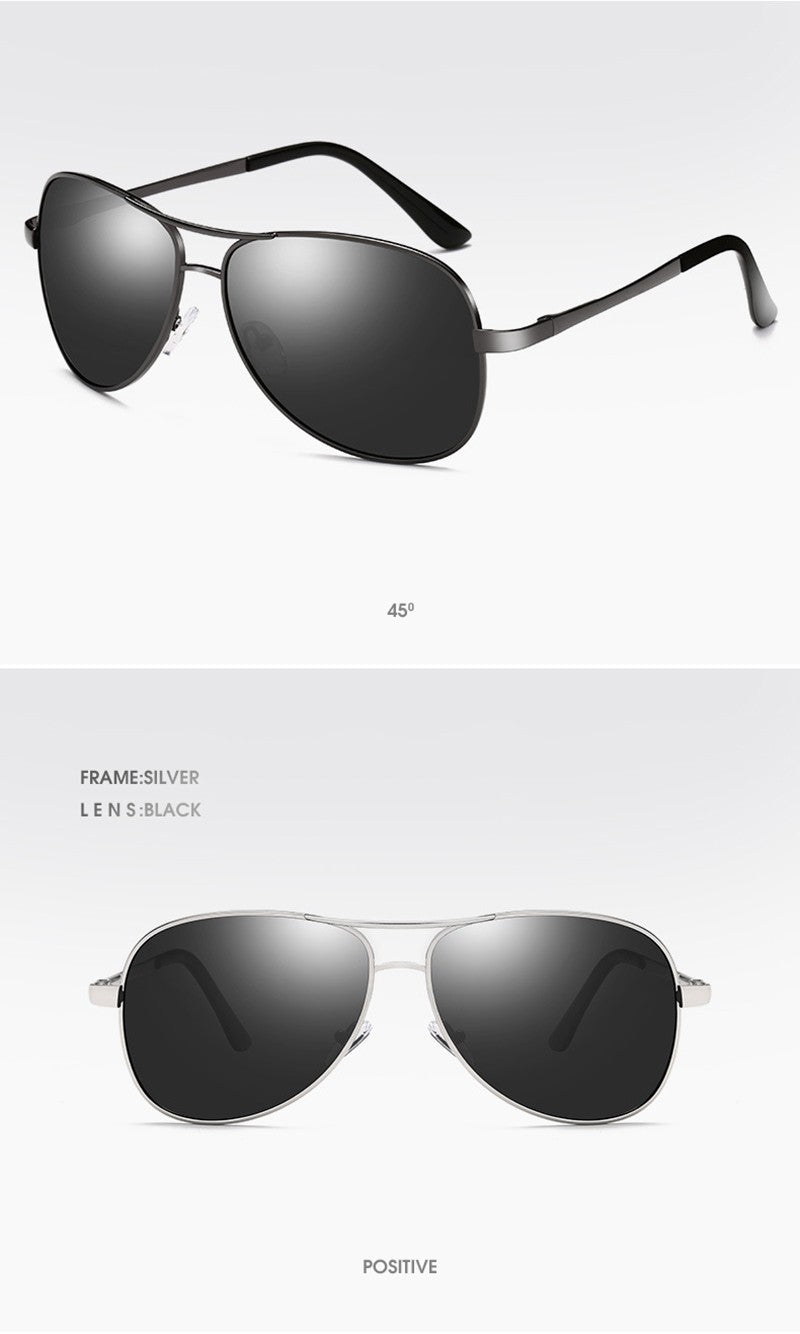 Classic Pilot Polarized Sunglasses Men Women Fashion Metal Aviation Sun Glasses Vintage Black Driving Shades UV400