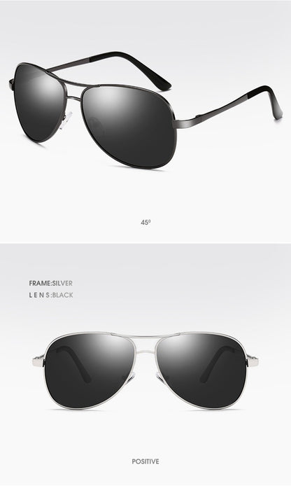 Classic Pilot Polarized Sunglasses Men Women Fashion Metal Aviation Sun Glasses Vintage Black Driving Shades UV400