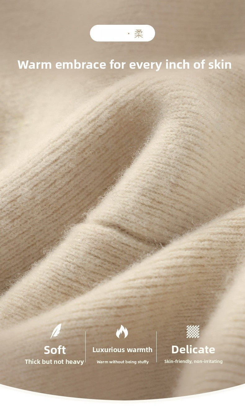 High Waist Wide Leg Woolen Pants Women's Loose Casual Black Long Trousers Autumn Fashion Elegant Commuting Style