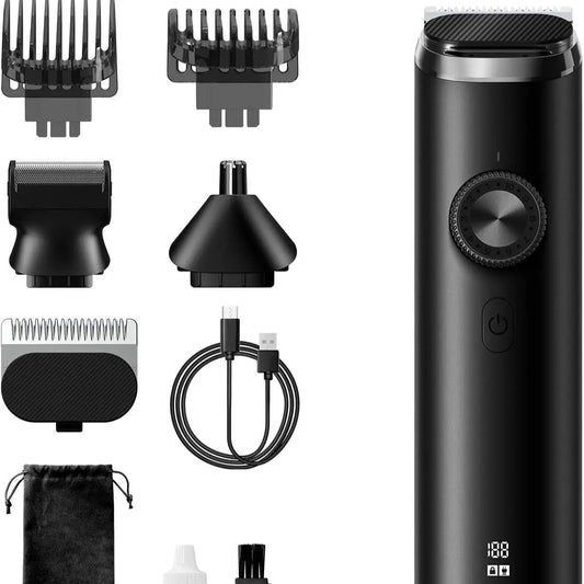 SEJOY F3 Electric Hair Clipper Multifunctional Men's Hair Nose Trimmer Cordless Professional Electric Shaver Men's Razor,Black