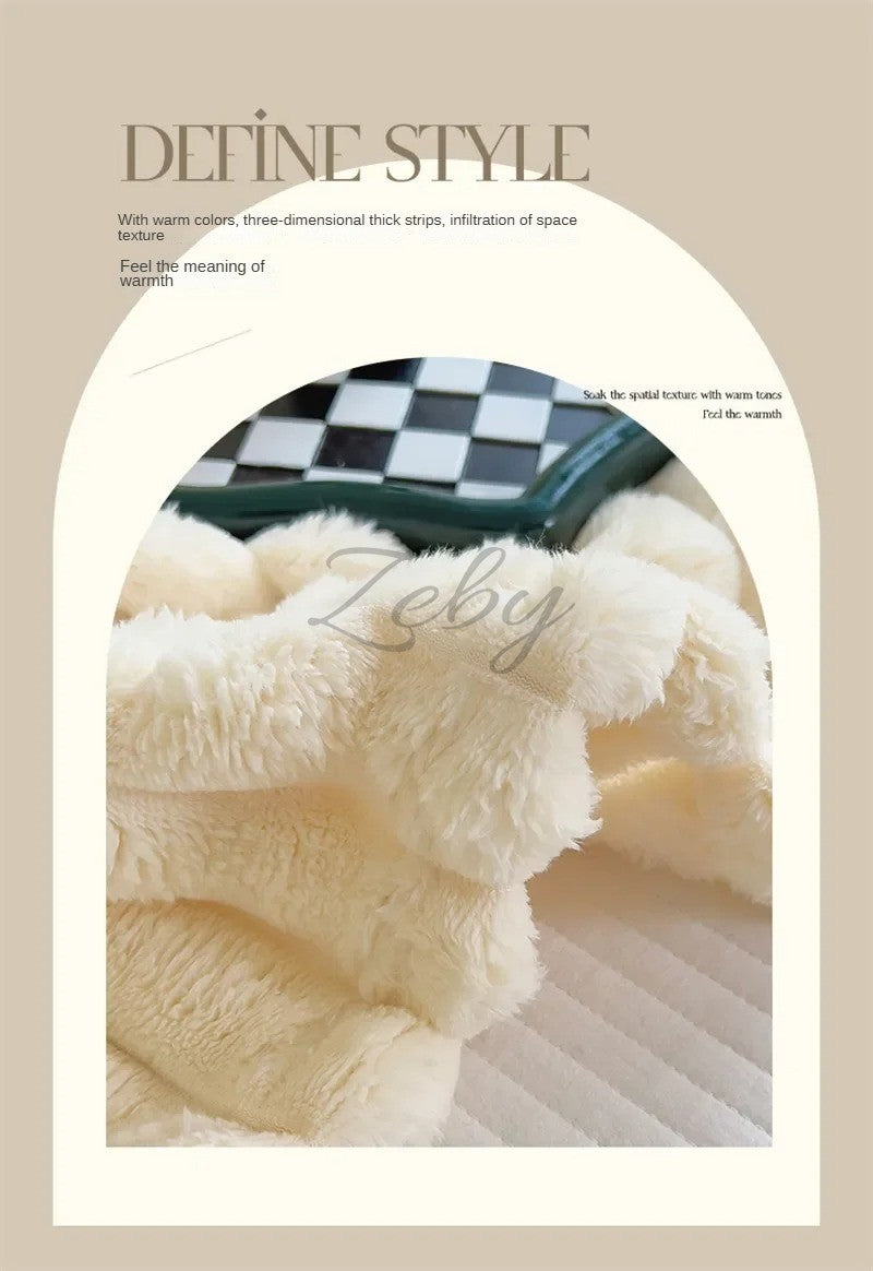 Imitation Rabbit Velvet Spring Autumn Warm Blankets or Blanket and Pillowcase Soft Fluffy Warmth Throw Blankets for Sofa Napping