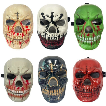 Bloody Effect Moving Mouth Skull Mask Adjustable Realistic Scary Skull Headgear Funny Spooky Halloween Skull Masks for Women Men