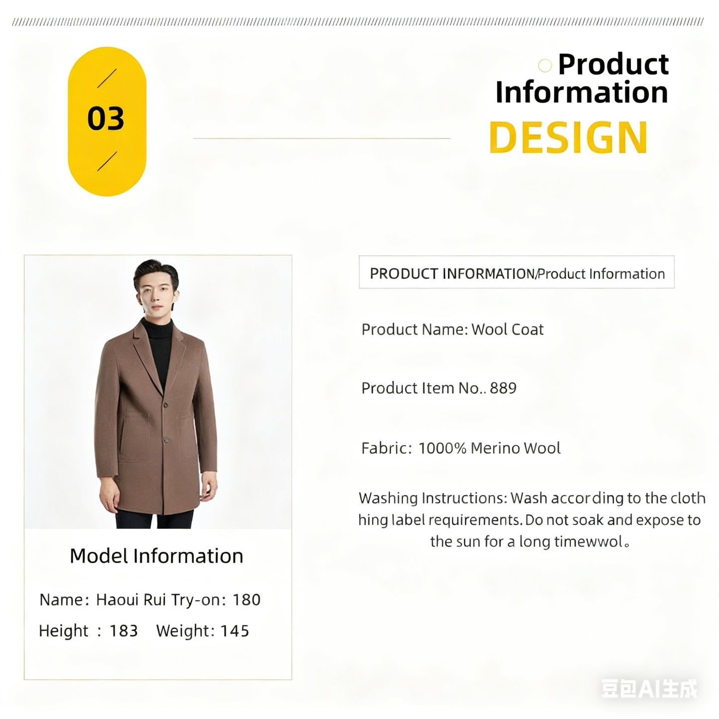 Men's 100% Wool Blend Overcoat - British-Inspired Mid-Length Trench Coat for All-Weather Smart Casual Wear