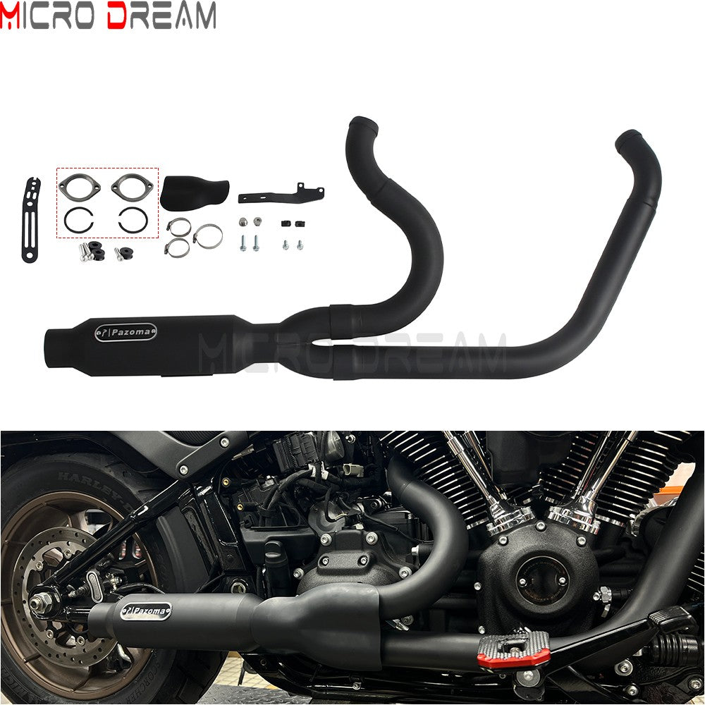 For Harley Softail Low Rider ST FXLRST 117 2025-26 Full Complete Exhaust System Swept-up Muffler Motorcycle Exhaust Pipes 2-In-1
