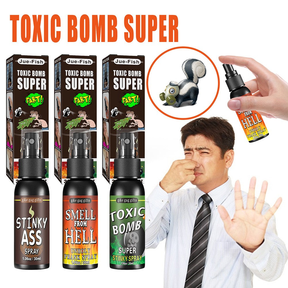 6 unidades-1 unid. 30ml Adereços de Halloween Spray Líquido de Peido Não Tóxico Bomba de Cheiro Fedorento Brinquedo de Pegadinha de Gás Malcheiroso Artigos de Festa de Brincadeira